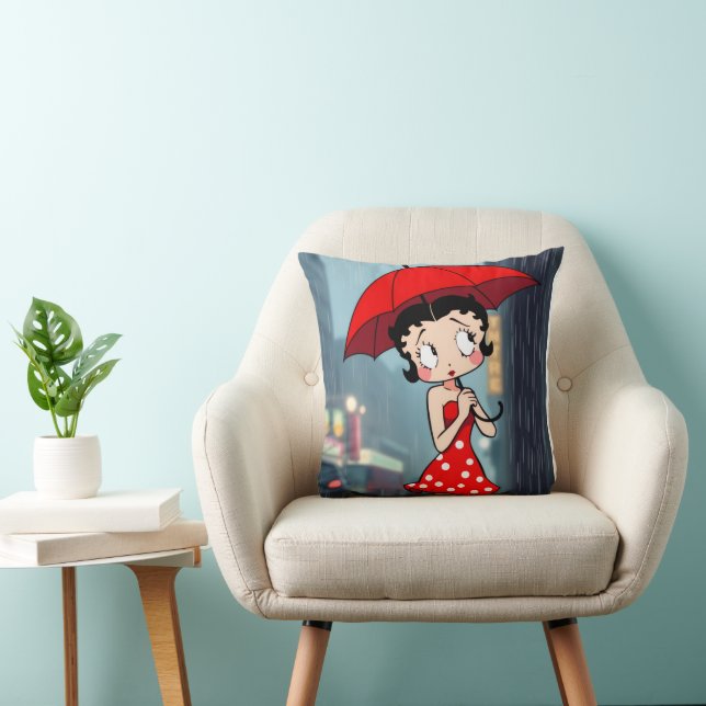 Betty in the Rain Throw Pillow (Chair)