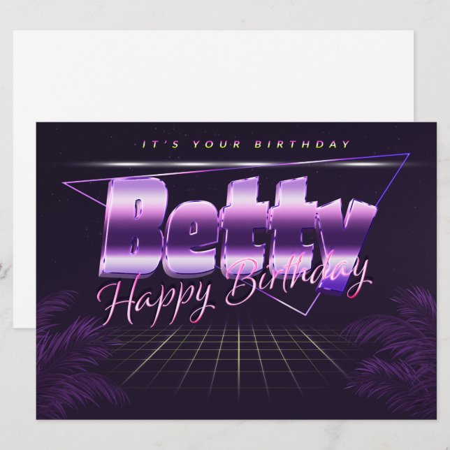 Betty Name First Name pura retro card Birthday (Front/Back)