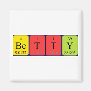 Betty periodic table name magnet