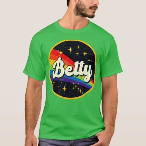 Betty Rainbow In Space Vintage GrungeStyle T_Shirt