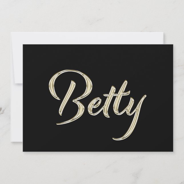 Betty white gold Handwriting Card (Front)
