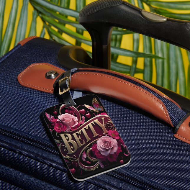 Bettys Floral Sign Luggage Tag (Front Insitu 1)