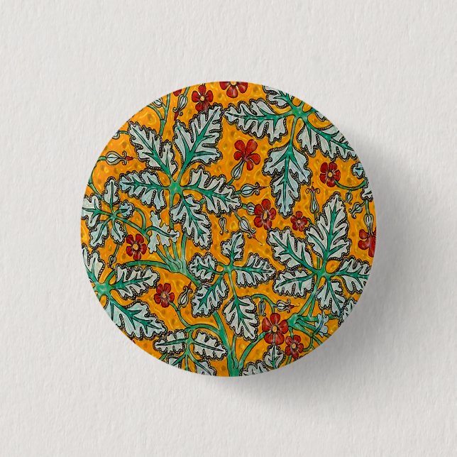 Betty's Yellow Flowers Button (Front)