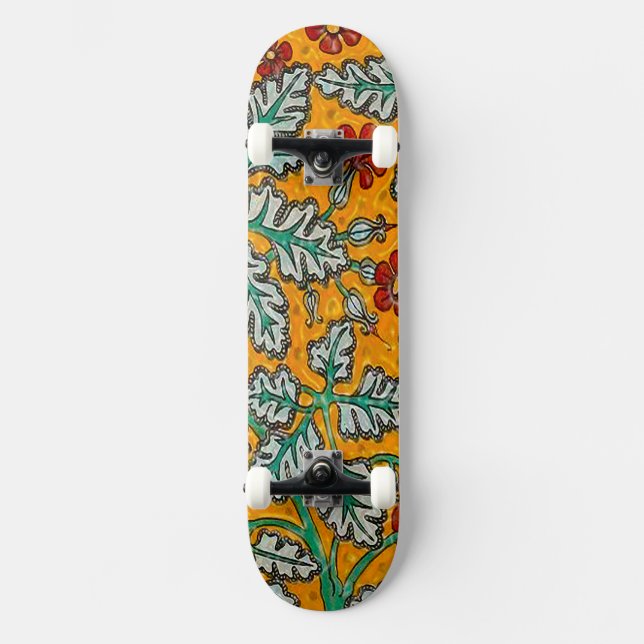 Betty's Yellow Flowers Skateboard (Front)