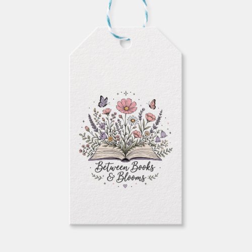 Between books and blooms book lover reader gift tags