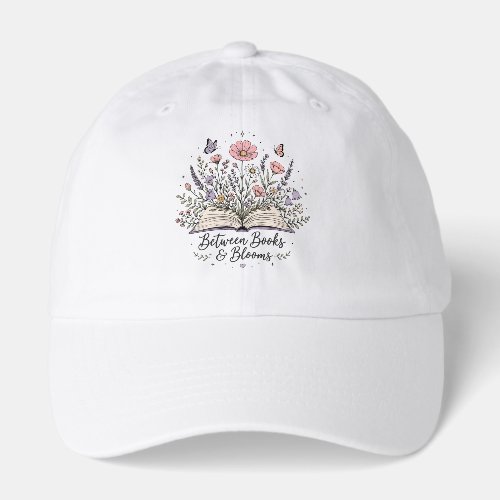 Between books and blooms book lover reader hat
