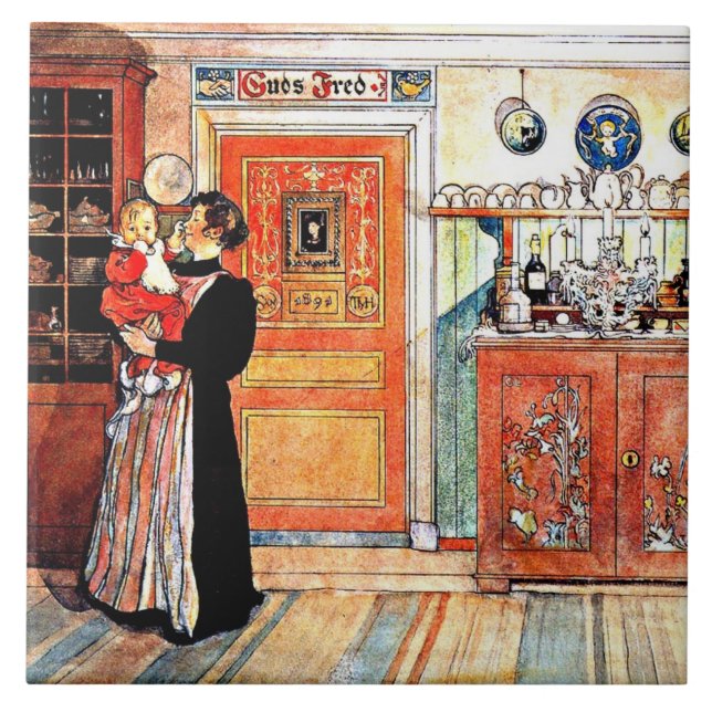 Between Christmas and New Aco, Carl Larsson, Ceramic Tile (Front)