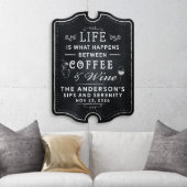 Between Coffee And Wine Family Birch Wood Sign (Lifestyle)
