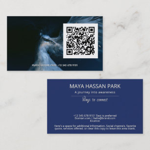 Between Earth and Stars Winged Angel QR code Business Card
