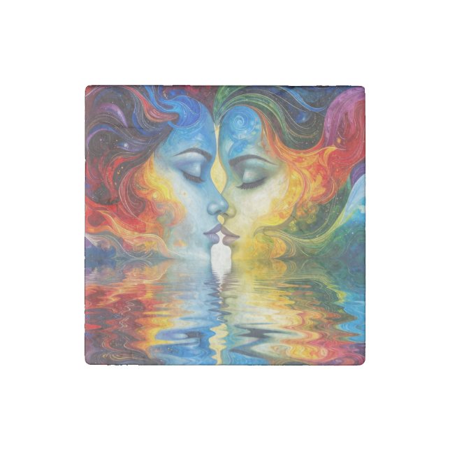 Between Mirror and Memory Stone Magnet (Front)