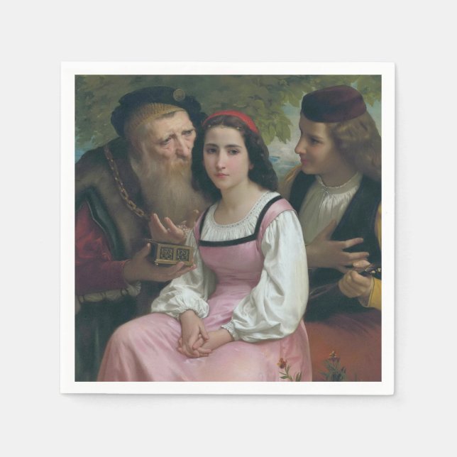 Between Riches and Love (by Bouguereau) Napkins (Front)