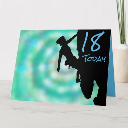 Between rock and sky climber 18th Birthday card