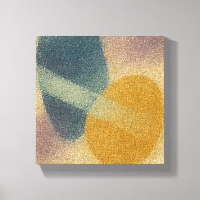 "Between Shores" Zen Ma Abstract | Indigo Ochre Canvas Print (Front)