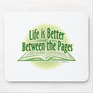 Between the Pages Fun Reading Slogan Mouse Pad