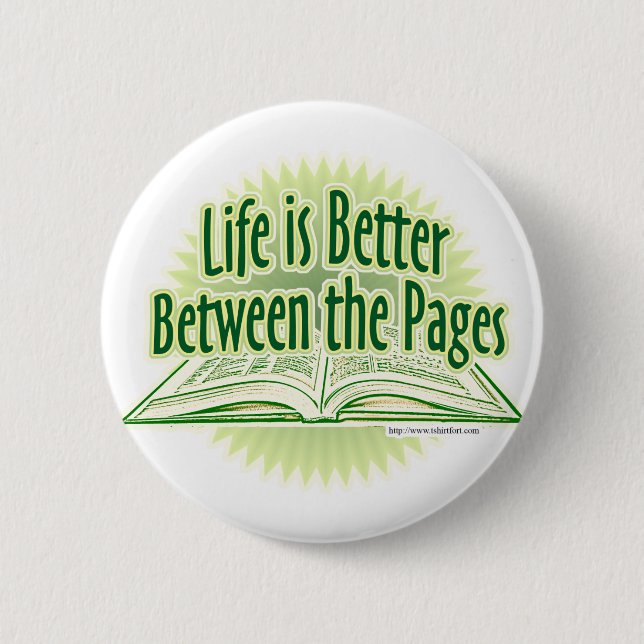 Between the Pages Green Style Button (Front)
