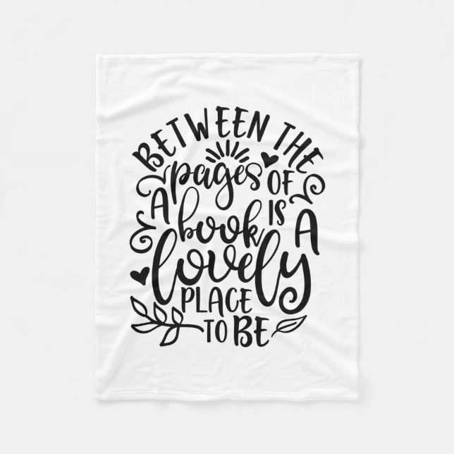 Between The Pages Of A Book For Reading Teacher Fleece Blanket (Front)