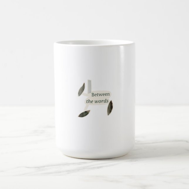 Between the Words Pressed Leaf Collage Coffee Mug (Center)