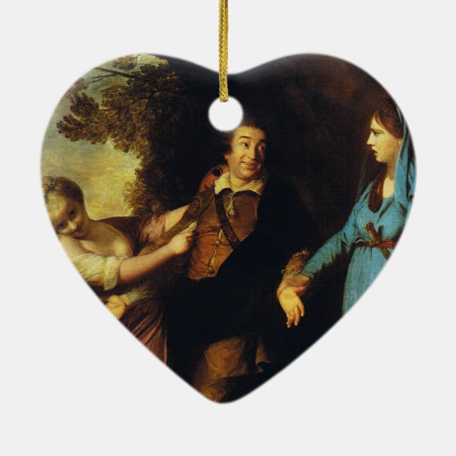 Between Tragedy And Comedy - David Garrick Ceramic Ornament (Back)