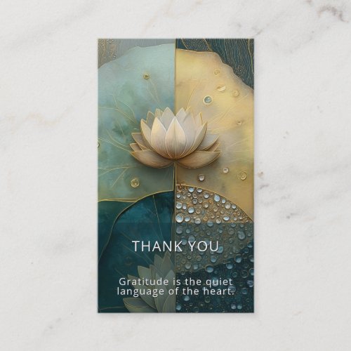 Between Water and Light | Lotus Flower Design Business Card