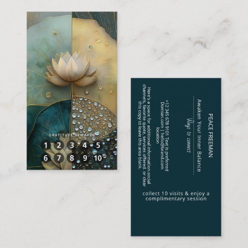 Between Water and Light | Lotus Flower Design Business Card