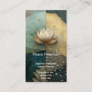 Between Water and Light Lotus Flower Design Business Card