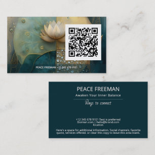 Between Water and Light   Lotus Flower Design Business Card