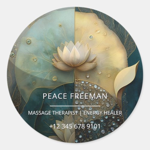 Between Water and Light | Lotus Flower Design Classic Round Sticker