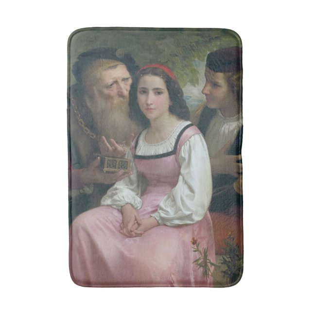 Between Wealth and Love (by Bouguereau) Bath Mat (Front Vertical)
