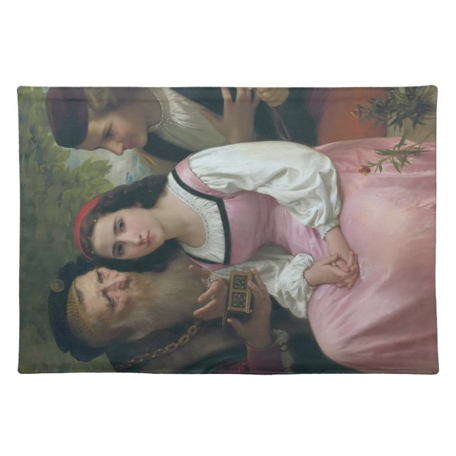 Between Wealth and Love (by Bouguereau) Cloth Placemat (Front)