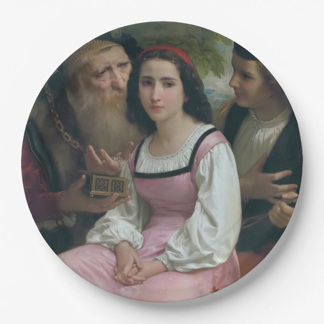 Between Wealth and Love (by Bouguereau) Paper Plates (Front)