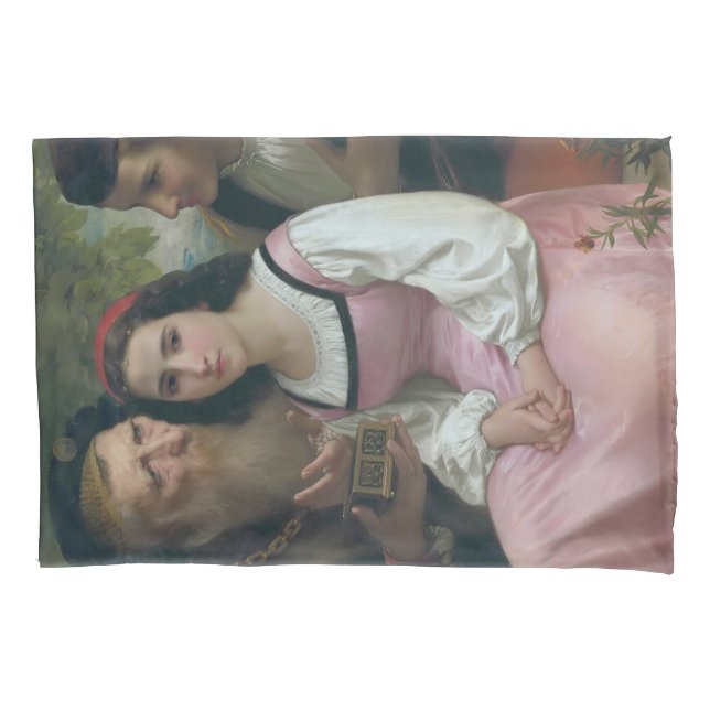 Between Wealth and Love (by Bouguereau) Pillow Case (Front-Left)