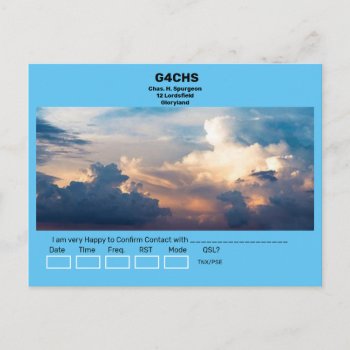 Beuatiful Sky And Clousd Qsl Card by hamgear at Zazzle