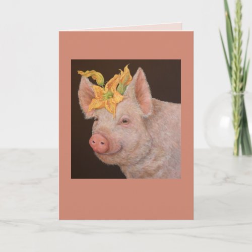 Beullah the pig card