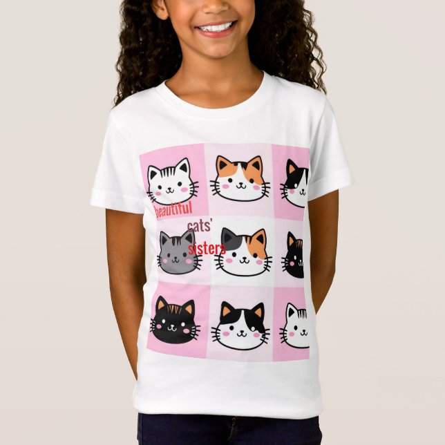 beutiful cats sisters T-Shirt (Front)