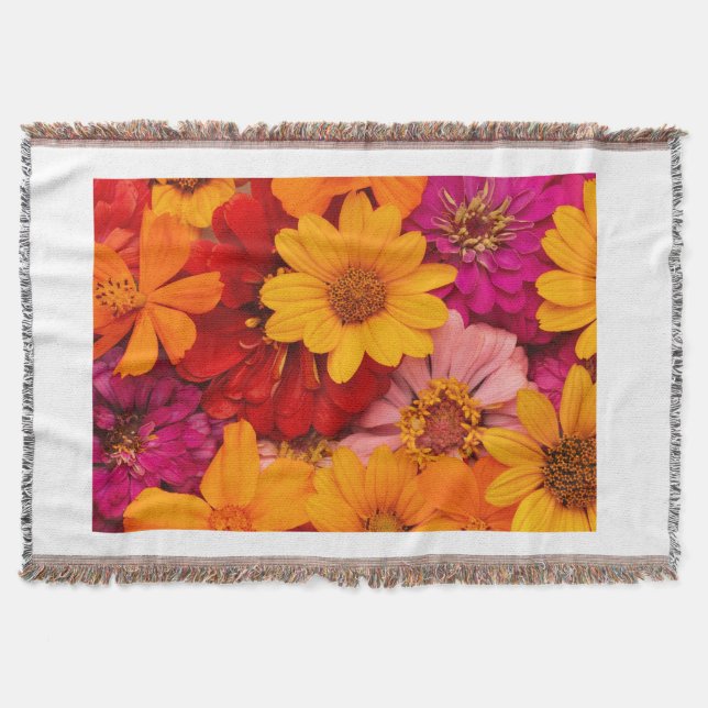 beutiful flowers throw blanket (Front)