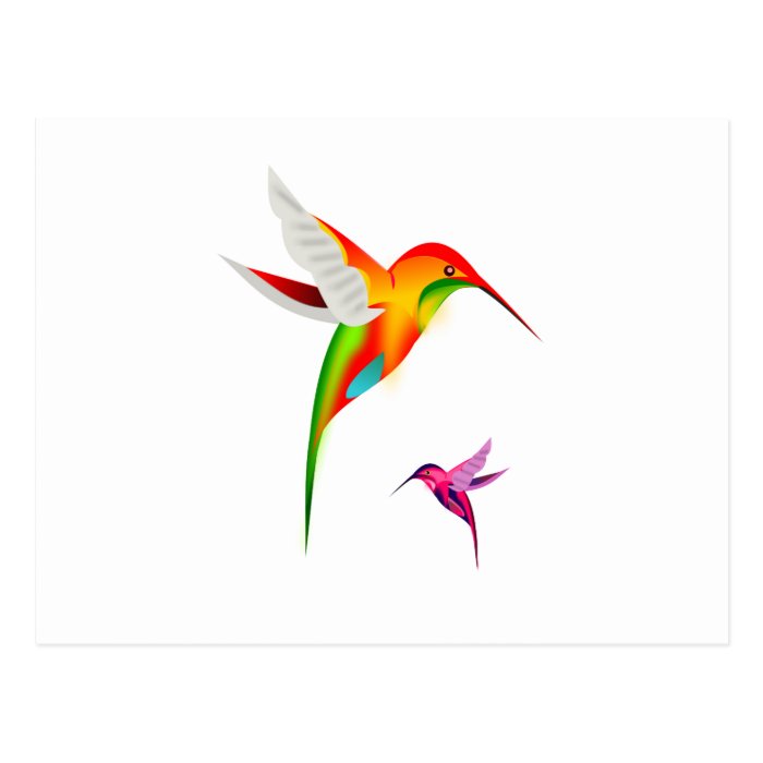 Beutiful Hummingbirds, Colibri Post Card