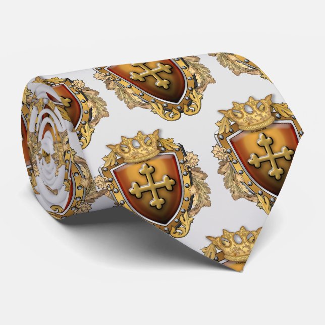 Bevel Crown Shield  Neck Tie (Rolled)