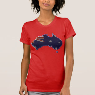 Bevel flag map of Australia T-Shirt