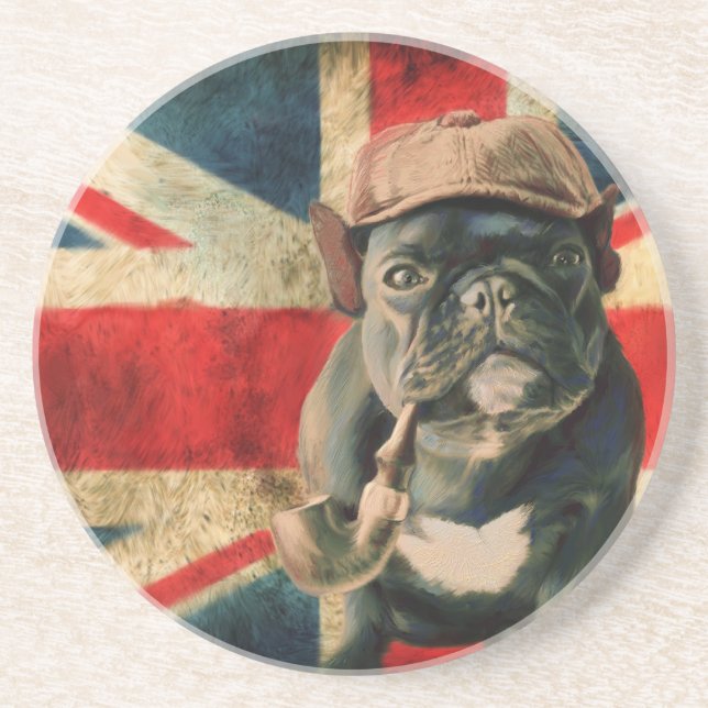 Beverage Coaster with French Bulldog (Front)
