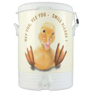 Beverage Cooler with Catchy Duckling and Text