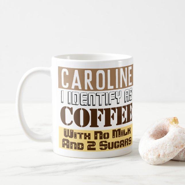 Beverage Instructions with Name Coffee Mug (With Donut)