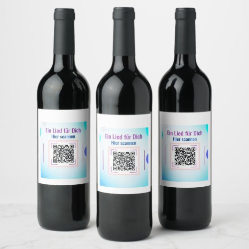 Beverage label set with love song by QR code