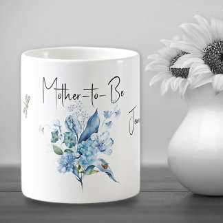 Beverage Mug Mother-to-Be Shaded Blue Bouquet