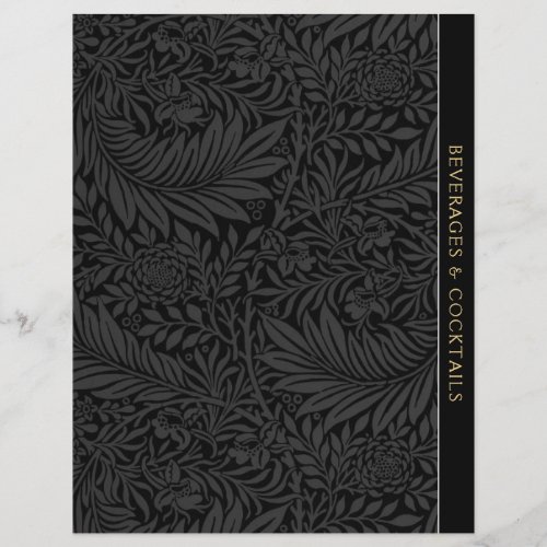 Beverages  Recipe Divider  Vintage Black Floral