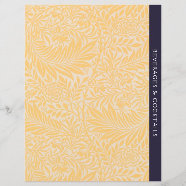 Beverages | Recipe Divider | Vintage Gold Floral (Front)