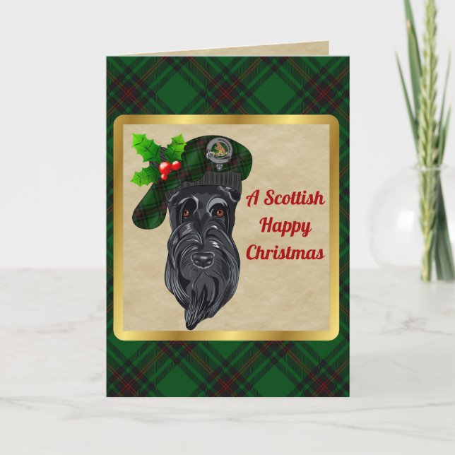 Beveridge Badge & Tartan Personalized Xmas Card (Front)