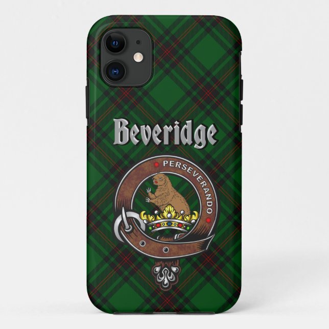 Beveridge Clan Badge & Tartan Phone Case (Back)