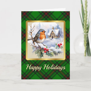 Beveridge Crest & Tartan w/Robin Personalized Card