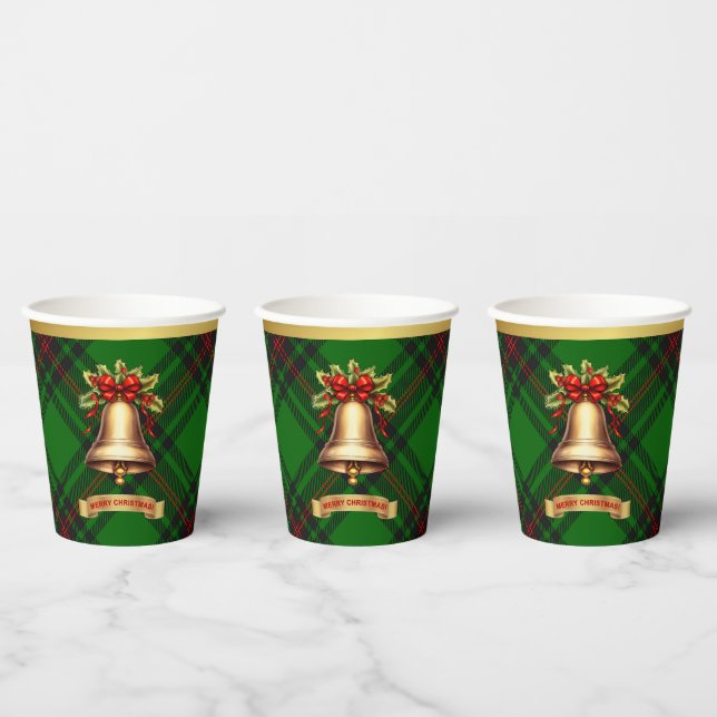 Beveridge Personalized Tartan Christmas  Paper Cups (Multi)
