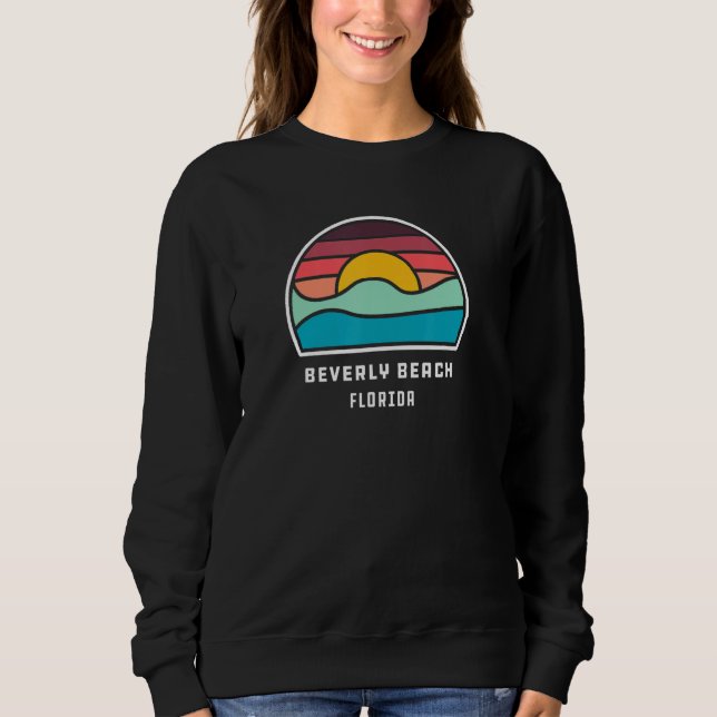 Beverly Beach Florida Cool Minimalist Ocean Wave Sweatshirt (Front)